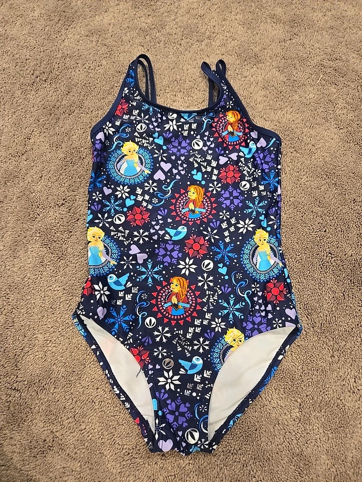 Niños Niñas Disney Store Frozen Anna Elsa Traje de Baño de Una Pieza y Protector contra Erupciones Talla 7/8 Foto 2 de 4