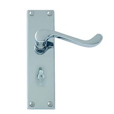 UAP Door Handle Victorian Heavy Scroll Lever Bathroom Lock Chrome Plated