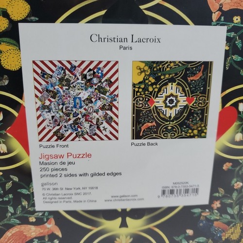 Galison Christian Lacroix Maison De Jeu 2-Sided Jigsaw Puzzle 250 Pieces NIB - Picture 7 of 10