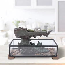 Desktop Rockery Waterfall Fountain Aquariums and Stones Ornament Home Office