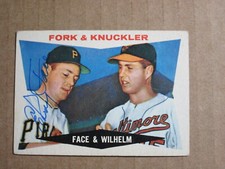 1960 TOPPS #115 FORK KNUCKLER ROY FACE SIGNED AUTOGRAPHED CARD - FREE SHIPPING