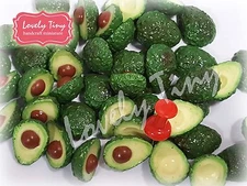 Dollhouse miniature 40 pieces of Half Avocados 20with Pip and 20with hole Size L