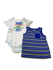 Okie Dokie Boys Short Sleeve Bodysuit Tank Top Lot Bundle 18M