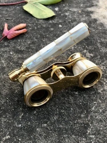 Mother of Pearl & Handle Brass Fittings France Antique telescope Opera Glasses - Image 2 of 4