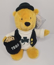 Disney Bean Bag Plush 10" St. Patrick's Day Pooh 1999 NWT Rare