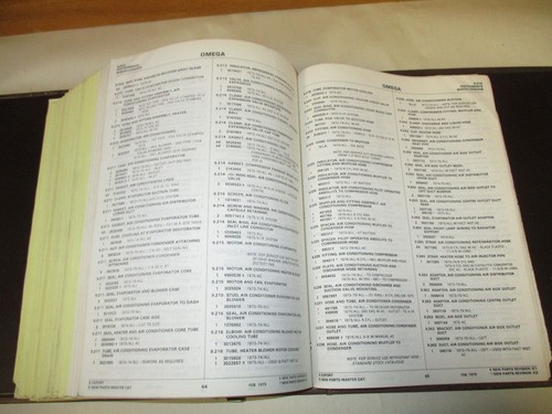 1964 to 1975 Oldsmobile F85 Master Parts Catalog #753A (11-74) GM OMEGA 1973-75 - Picture 11 of 12
