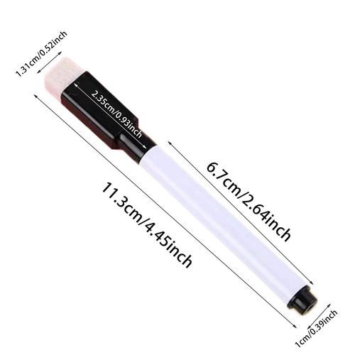 Magnetic Whiteboard Pen with Eraser on Lid Dry Erase Marker Dry Wipe Memo - Bild 2 von 38