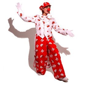 Latzhose rot Clownshose Köln M XL XXXL Kostüm Kölle ...