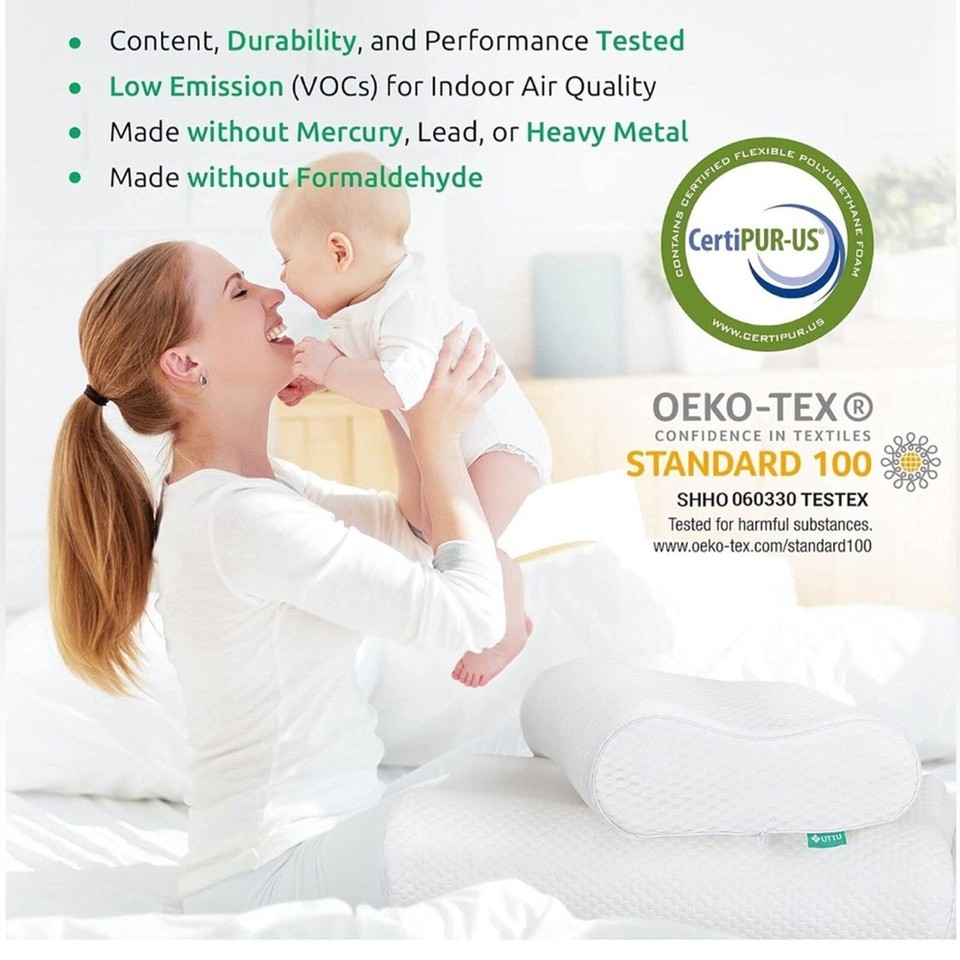 UTTU Cervical Pillow for Neck Pain Relief Memory Foam Neck Pillow Queen