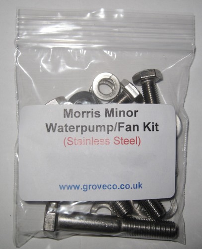 Morris Minor Water pump and Fan Fastener Fitting Kit - Stainless Steel - Picture 3 of 3