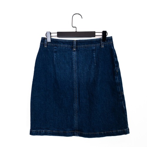 White Stuff Blue Dark Wash Denim Button Through Knee Length Skirt - Size 8 - Picture 7 of 21