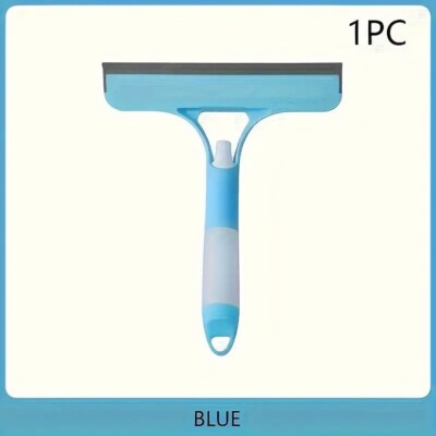 Blue 3-In-1 Handheld Glass  Scraper And Sprayer - Multi-Purpose Window Cleaner