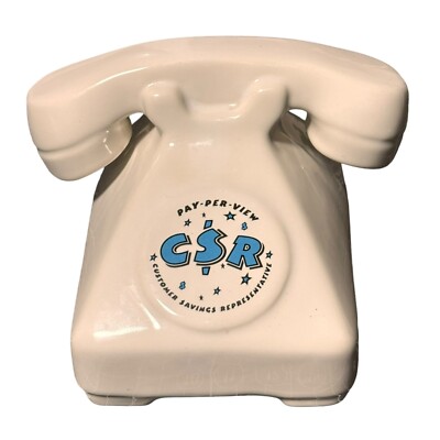 Vintage 80s Pay Per View PPV Employee Ceramic Phone Coin Bank USA