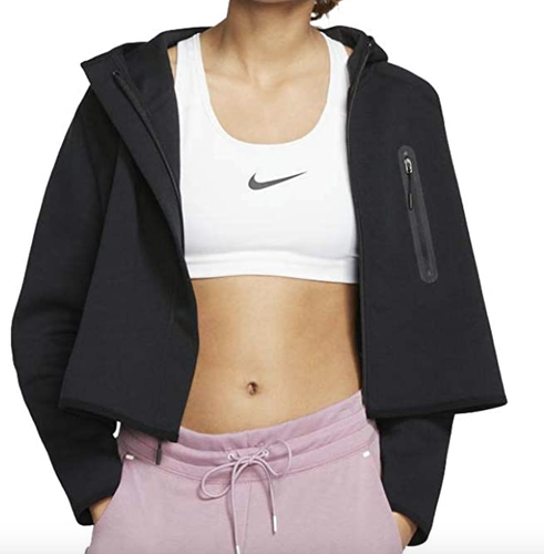 NWT Nike BV3396-010 Women's Sportswear Tech Fleece Cape Hoodie Loose Fit Black S - Afbeelding 11 van 12