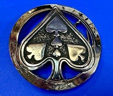 Ace Of Spades Casino Poker Card Games Gambler Cards Silver Star Belt Buckle