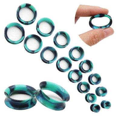 PAAR 6MM - 20MM SILIKON TUNNEL PLUGS OHR PIERCING FLESH PLUG SILICONE STÖPSEL