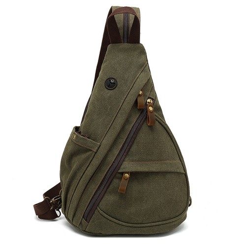 Herren Damen Schultertasche Sling Crossbody Brust Canvas Reise Vintage Rucksack  - Bild 15 von 15