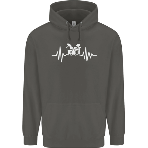 Drum Kit Pulse ECG Drum Drummer Drumming Childrens Kids Hoodie - Picture 10 of 68