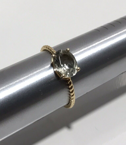 14K YELLOW GOLD CUBIC ZIRCONIA ROPE BAND RING SZ 7.25 - Picture 12 of 13