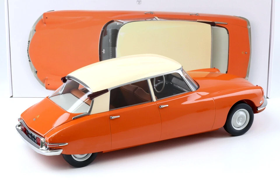 CITROEN DS 19 orange capucine et crème de 1957 au 1/12 de NOREV 121580 - Photo 3/4