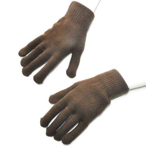 Men Women Gloves Solid Couple Gloves Hand Knitted Woolen Full Finger Mittens HOT - Picture 9 of 27