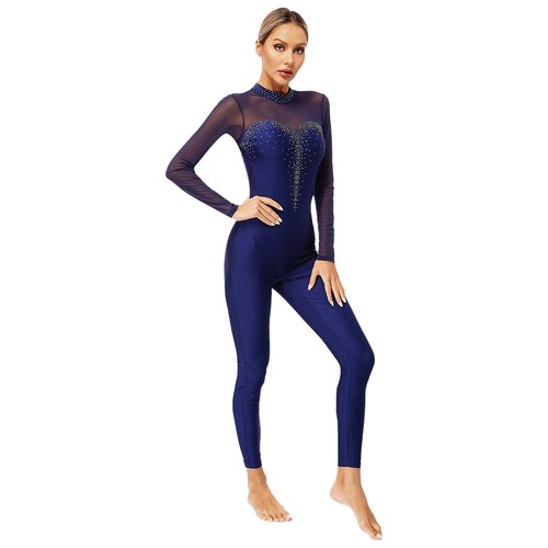 Body sportivo donna danza ginnastica tuta pattinaggio body lucido - Foto 7 di 43