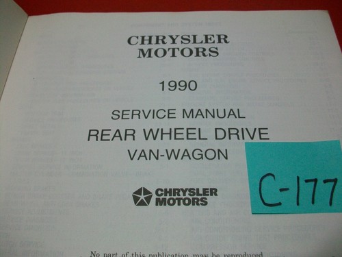 1990 furgoneta/furgoneta manual de servicio Chrysler Plymouth Dodge emitida de fábrica en muy buen estado - Imagen 2 de 5