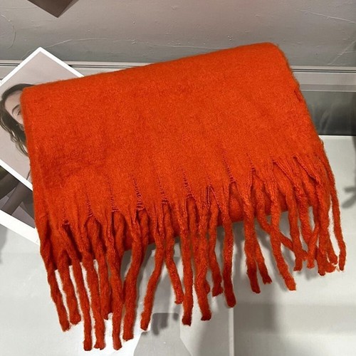 Unisex Long Fluffy Scarves Thickened Warm Muffler Classic Tassel Bright Color ☆ - Picture 4 of 19
