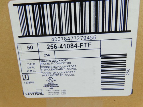41084-FTF Leviton QuickPort F-Type Coax Adapter Nickel - Light Almond- 50 COUNT - Picture 1 of 6