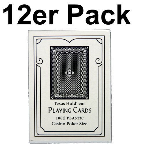 12er Pack Texas Hold'em Plastik Pokerkarten "Highend" - Picture 1 of 1