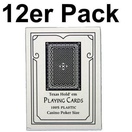 12er Pack Texas Hold'em Plastik Pokerkarten "Highend" - Bild 1 von 1