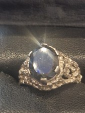 Vintage 1970s CSR Sterling Silver Black Onyx Lattice Cocktail Ring 4.0g Size J.5