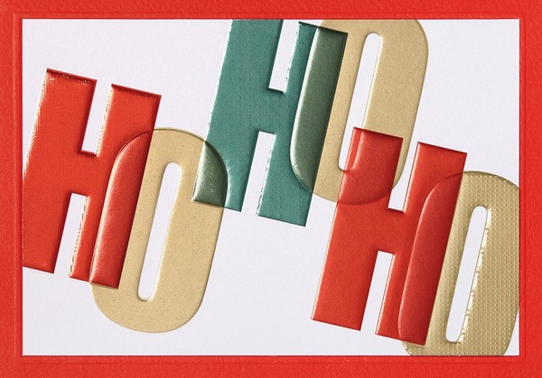 Weihnachten Prisma Unverpackte Weihnachtskarte Mit Umschlag Hohoho Mit BlindpräG-image