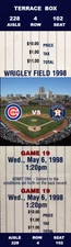 CHICAGO CUBS KERRY WOODS 20 STRIKE OUT GAME (2) SIDE BY SIDE COMMEMORATIVE  TIX