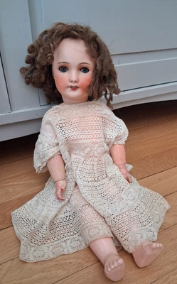 Poupée Ancienne Unis France Tête Porcelaine- 301 R B de 50 cm - Photo 1/4