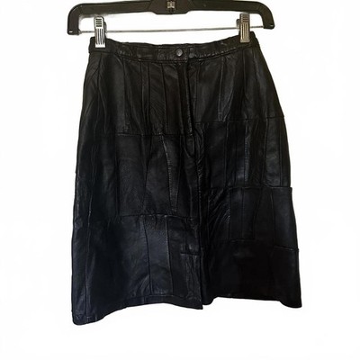 echtes leder Vintage 70 s leather patchwork skirt sz xsmall or xxs punk biker 