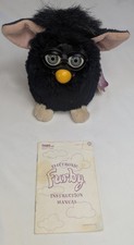 Vintage Furby 1998 Tiger Electronics-Witch's' Cat - All black With Tag - Works