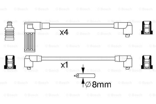 IGNITION CABLE SET LEADS KIT BOSCH 0 986 356 718 P FOR FIAT UNO,TEMPRA - Picture 7 of 10