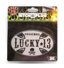 Lucky 13 Hitch Plug Solid Metal Brushed Aluminum Fits 2 And 1.25 Receivers Lucky 13 Hitch Plug Solid Metal Brushed Aluminum Fits 2 And 1.25 Receivers