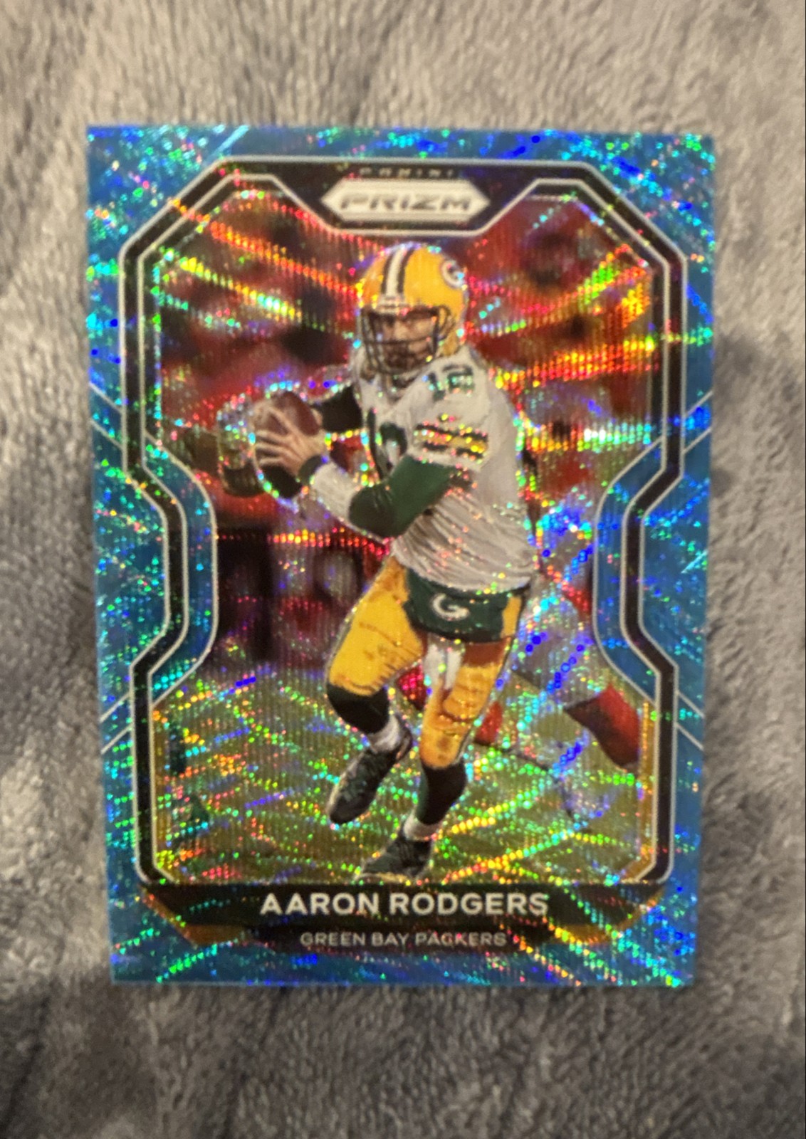 2020 Panini Prizm - Aaron Rodgers #206 Blue Wave Prizm /199 M9