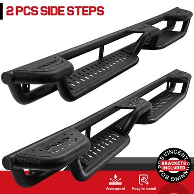 Drop Running Boards FOR 20-26 Jeep Gladiator JT 4 Door Tri-Raised Step Nerf Bars
