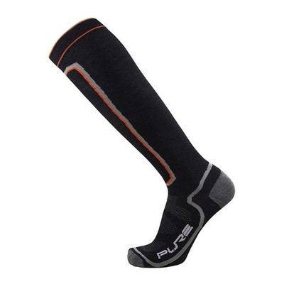 Pure Athlete Ultra Light Ski Socks   Thin Premium Medium, 1 Pair - Black 