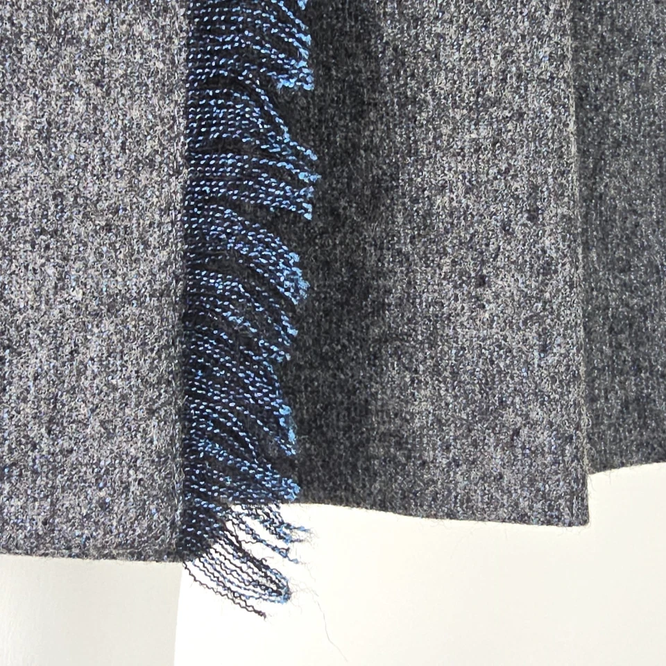 STUNNING WOMENS VERSACE VERSUS MINI KILT PLEAT FRINGE SKIRT WOOL GREY BLUE 42 10 - Image 2 of 4