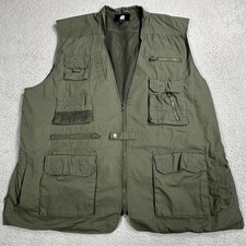 Rothco Utility Vest Mens 2XL Olive Green Tactical Fishing Travel Safari Pockets