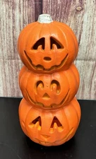 VTG Halloween Pumpkin Jack o Lantern Totem Plastic 12.5" Paper Magic 99 Read Des