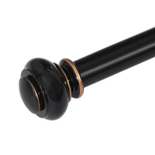 Curtain Rods Adjustable 16-90 Inch 1 Inch Dia Black Brushed Gold Round End