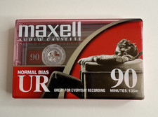 Maxell UR 90 Minute Blank Audio Cassette Tape Normal Bias - NEW Sealed