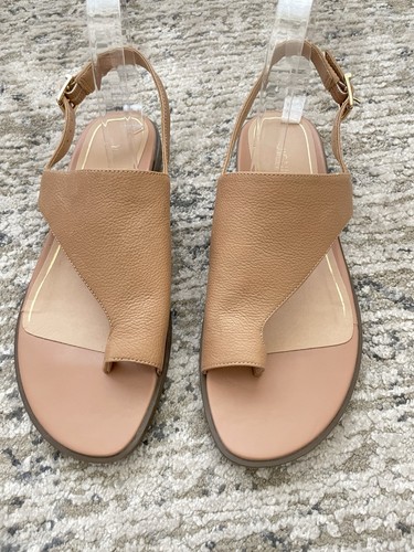Vionic Tumbled Leather Toe-Loop Sandals Ella Tan Size 8 M Womens - Picture 8 of 9