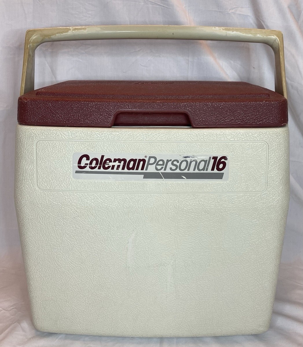 Vintage Coleman Personal 16 Cooler Ice Chest 5274 Dark Red Cream