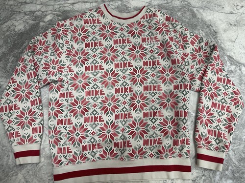 Nike Weihnachten Rundhalsausschnitt Pullover Erwachsene Medium AOP Holiday Ornament leicht